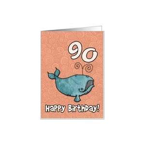  Happy Birthday whale   90 years old Card Toys & Games