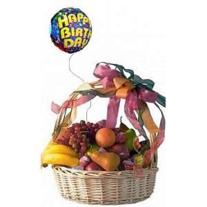 Fruit Basket and Birthday Balloons  Grocery & Gourmet Food