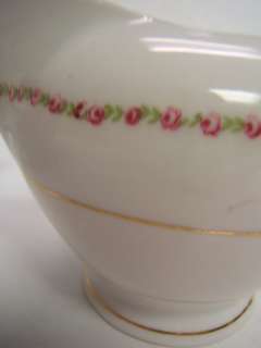 Victoria Austria Porcelain Gold Rim Roses Cream & Sugar  