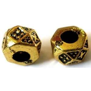  Gold Plastic Spacer Beads (40 pcs). 6mm x 9mm (1/4 x 3/8 