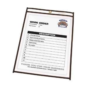 Shop/Job Ticket Holder with Black Stitching, 8 1/2x11, Clear, 25/Box 