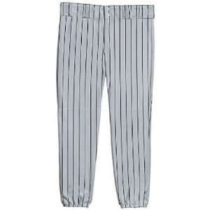  14Oz Pinstripe Double Knit Custom Baseball Pants SILVER GREY/BLACK 