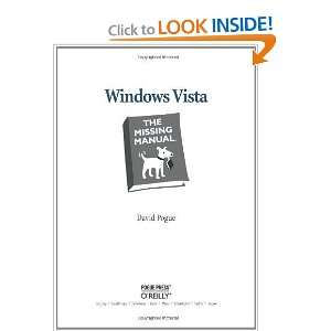  Windows Vista The Missing Manual [Paperback] David Pogue Books
