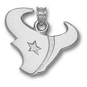 Houston Texans 3/4 Sterling Silver Horn Logo Pendant 