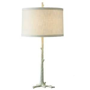  Global Views 37 1/2 Inch Tall Faux Bois Table Lamp, White 