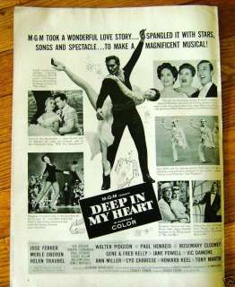 1954 Movie Ad Deep in My Heart Jose Ferrer Merle Oberon  