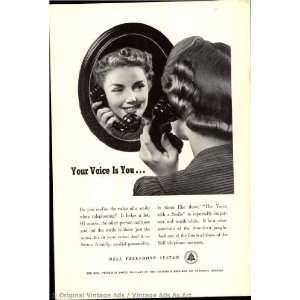    1941 Bell Telephone Your voice is you Vintage Ad