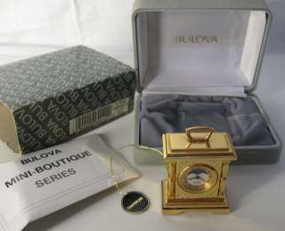 NIB Bulova Miniature Clock B0508 Chaperone Carriage Moonphase Lantern 