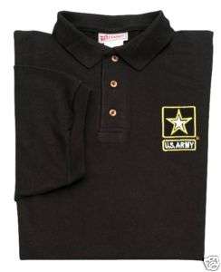 ARMY BLACK POLO SHIRTS EMBROIDERED  