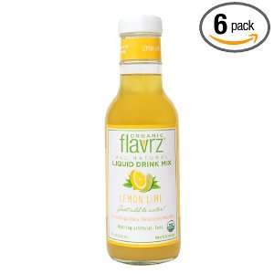 Flavrz Organic Drink Mix, Lemon Lime, 16 Ounce Bottles (Pack of 6 