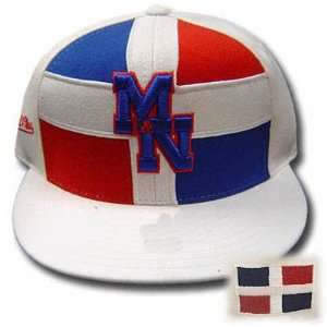  DOMINICAN REP FITTED FLAT WHITE HAT MITCHELL NESS 7 1/4 