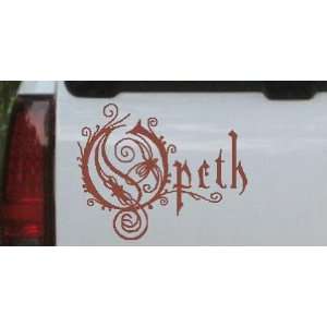  Brown 6in X 7in    Opeth Band Logo Car Window Wall Laptop 