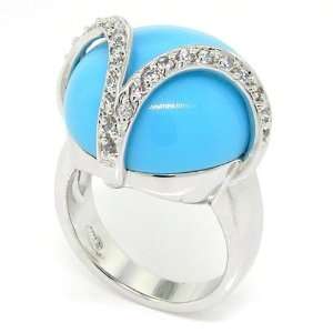   Dome, Large Cocktail Ring w/Blue Spinel & MOP, 10 Alljoy Jewelry