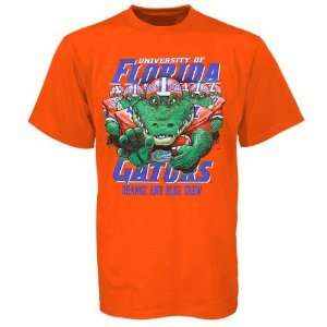  Florida Gators Orange and Blue Crew Orange T shirt: Sports 