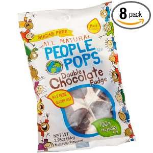 People Pops Lollipops, Sugar Free Double Chocolate Fudge, 6 Count, 2 
