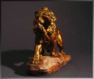   DECO LION Sculpture by A. FAGOTTO, signed ORIGINAL SCULPTURE  