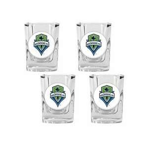  Seattle Sounders FC MLS 4Pc Square Shot Glass Set   Primary Team 