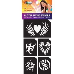  Glitter Tattoo Stencils (Tribal): Health & Personal Care