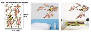 REMOVABLE Flowers BRANCE Trees Birds 70*50cm Wall decor WALL Sticker 