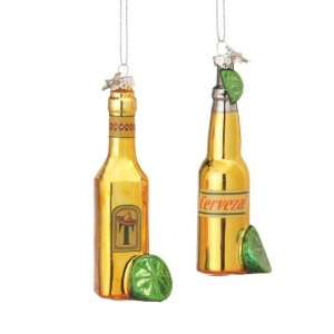  Cerveza and Tequila Bottles Christmas Ornament Set of 2 