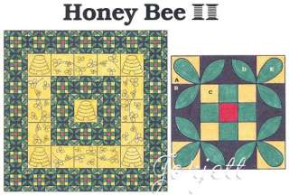Honey Bee Quilt Block & Quilt quilting pattern & templates  