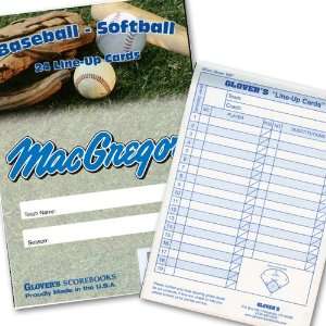  Baseball/Softball Line Up Card Booklet , Item Number 