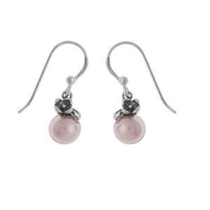  Boma Pink Pearl & Sterling Silver Flower Earrings Boma Jewelry
