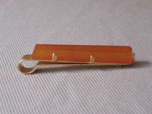 melted amber gold plated vintage necktie clasp USSR  