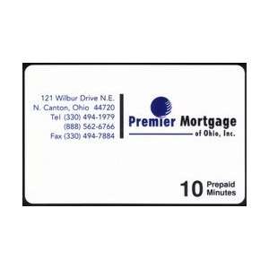 Collectible Phone Card 10m Business Card Premier Mortgage of Ohio 