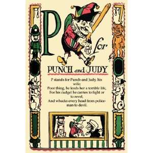  P for Punch and Judy by Tony Sarge 12x18