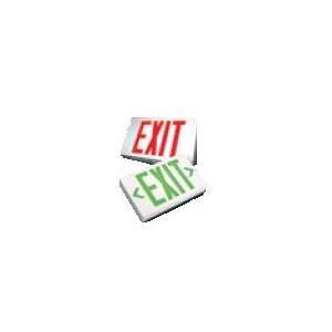  EXIT sign,White Case/Housing,RED letters,Battery,: Cell 