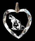 Chinchilla Cat Crystal Necklace Jewelry, Siamese Cat Sitting Crystal 