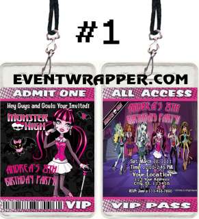 Birthday on Monster High Birthday Party Invitations Vip Passes And Favors Several