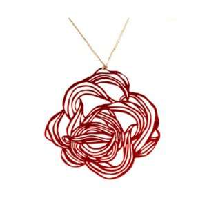  Melissa Borrell Design Leaves Pop Out Pendant   Red: Home 
