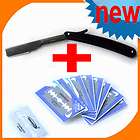 BARBER STRAIGHT RAZOR Shaving Pocket Knife + 11 BLADES