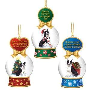  Boston Terrier Snow Globe Ornaments: Home & Kitchen