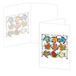 ECOeverywhere Turtle Garden Boxed Card Set, 12 Cards and Envelopes, 4 