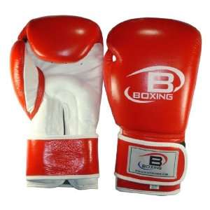  Bout Boxing   Pro Style Leather Training Gloves: Sports 
