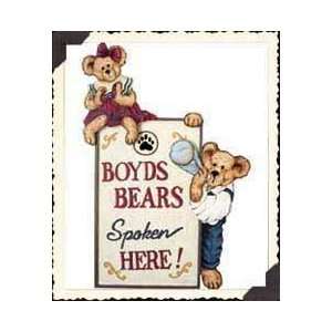  Boyds Bears Spoken Here Wood Sign