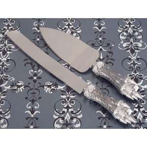  Platinum Castle Collection Cake And Knife Set C1754 