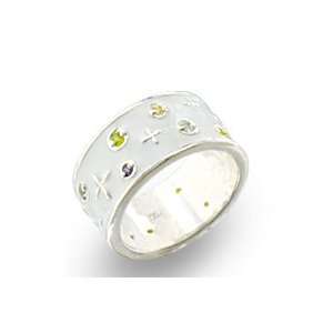 Womens Young Line Multicolor CubicZirconia Ring, Size 5 10 Sterling 