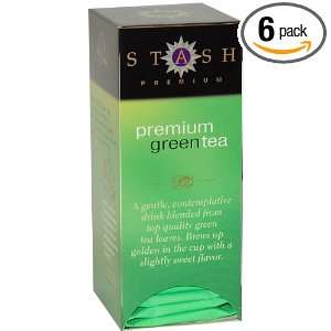 Stash Premium Green Tea, Tea Bags, 30 Count Boxes (Pack of 6):  