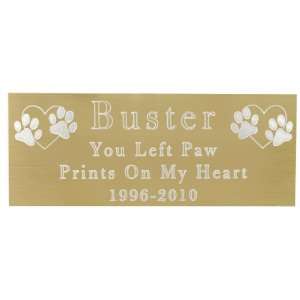    Large Pet Memorial Engraved Plaque  Brass Finish: Pet Supplies