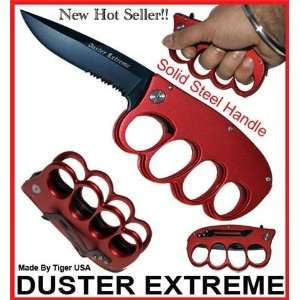  Knuckle Duster Extreme Folding Knife   Red Sports 