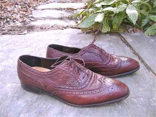   STUART Gleaming Brown Leather Blucher Wingtip Oxford Shoes $628  