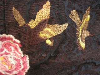   Sz 38 8 10 Abrig Florencia Coat Blue Pink Beautiful Bird Embroidery