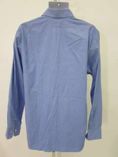   men s blue button down shirt size 34 long sleeves pointed collar