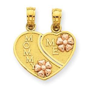  14k Two tone Mommy   Me Breakable Heart Pendant Jewelry