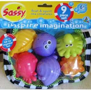  Sassy Float & Squirt Sea Creatures Bath Toys 9 Piece Set 6 
