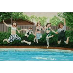  The Joy of Girls, Original Painting, Home Decor Artwork 